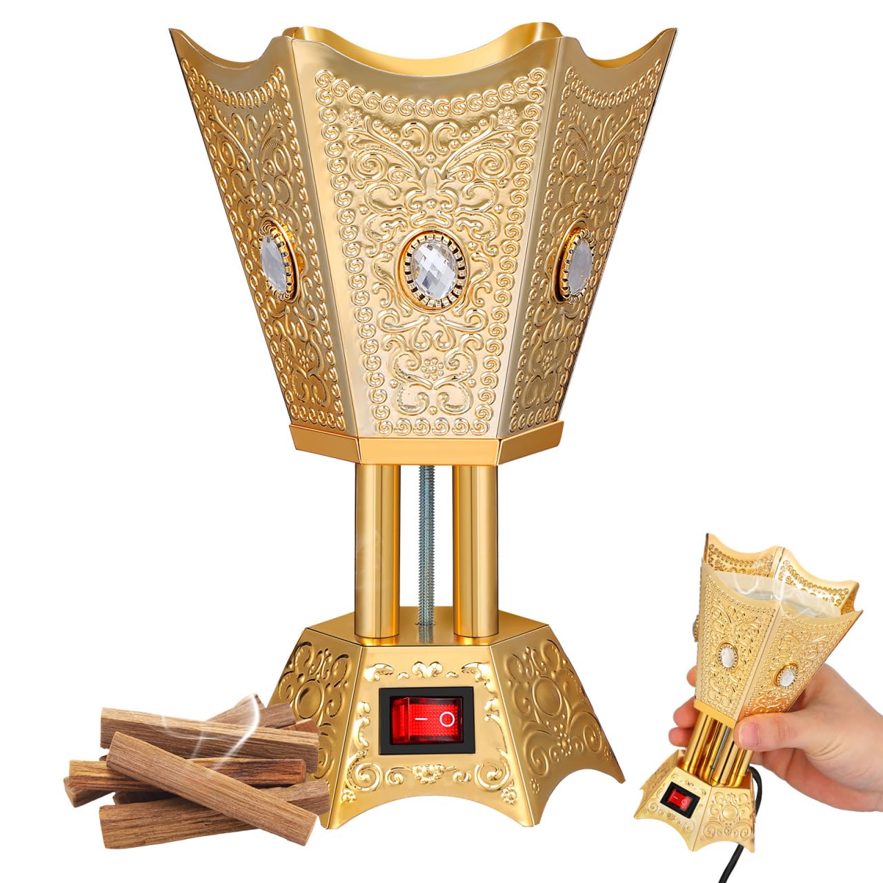 Amazon.com: HOMSFOU Electric Incense Burner Gold Metal Desktop